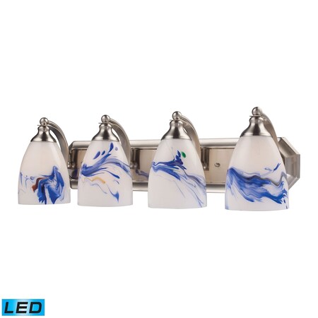 Elk Lighting Vanity 4-Lght Wall Lmp SatNckl w/MntaGlass - Incl LED Bulbs 570-4N-MT-LED